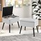 Costway Velvet Vanity Stool Ottoman with Storage Solid Wood Legs Flip-Up Top for Entryway Gray/Beige/Black